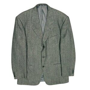 Vintage Valentino Tweed Blazer Wool Sport Coat Made in Italy Beige 42L